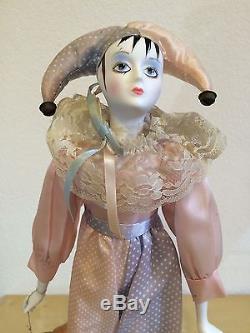 Lot 3 Vintage Porcelain Musical Collection VTG Harlequin Dolls 17 HERITAGE