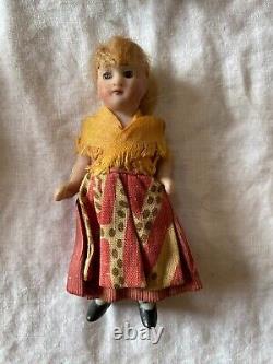 Lot 6 Doll Collection Antique Bisque Mignonette Dollhouse 3-4 German Black Boot