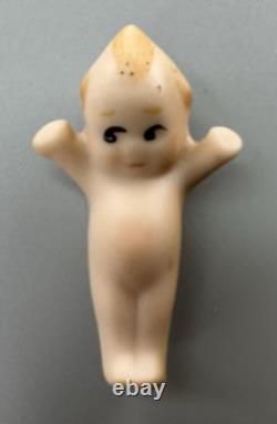 Lot (6) Vtg MINIATURE KEWPIE Doll Porcelain Bisque Celluloid BROWN Teeny TINY