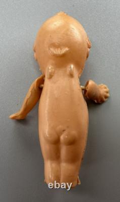 Lot (6) Vtg MINIATURE KEWPIE Doll Porcelain Bisque Celluloid BROWN Teeny TINY