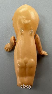 Lot (6) Vtg MINIATURE KEWPIE Doll Porcelain Bisque Celluloid BROWN Teeny TINY