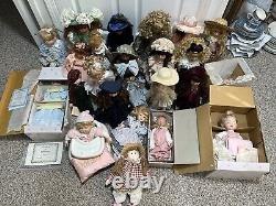 Lot Of 23 Vintage porcelain dolls from 1980s and 1990s