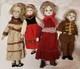 Lot Of 4 Vtg Antique White Porcelain Dolls Red Dress 14 15 18 19 Tall