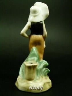 Lot Of 5 Genuine Antique German Porcelain Bathing Figurine Lady Half Doll Rel