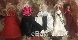 Lot Of 5 Vintage Barbier Dolls With (1) Crystal Rhapsody Barbie Porcelain
