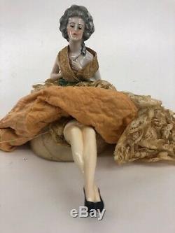 Lot Of 6 Antique German Porcelain Pincushion Half Dolls With Legs