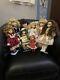 Lot Of 8 Vintage Porcelain Dolls With Stands Collector Special