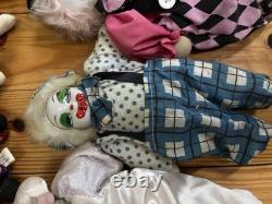Lot Of 9 Vintage Clown Sand Bag Porcelain Dolls 7.5