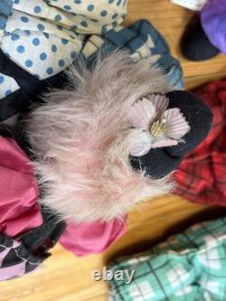 Lot Of 9 Vintage Clown Sand Bag Porcelain Dolls 7.5