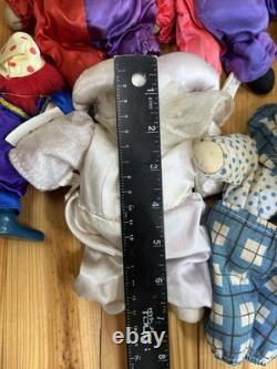 Lot Of 9 Vintage Clown Sand Bag Porcelain Dolls 7.5