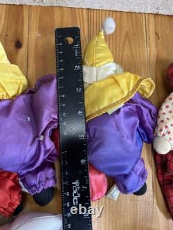 Lot Of 9 Vintage Clown Sand Bag Porcelain Dolls 7.5