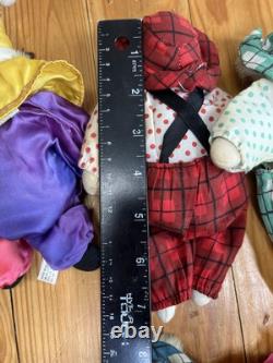 Lot Of 9 Vintage Clown Sand Bag Porcelain Dolls 7.5