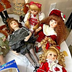 Lot of 10 Vintage Dolls Mix Porcelain 14'' 18'' 9'' Porcelain Galleries Other