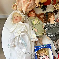 Lot of 10 Vintage Dolls Mix Porcelain 14'' 18'' 9'' Porcelain Galleries Other