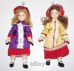 Lot of 12 Vintage Victorian Porcelain Dolls CHRISTMAS ORNAMENT COLLECTIBLES