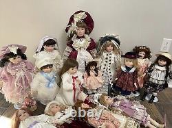 Lot of 14 porcelain doll collection, Collectible Dolls Rare Find Antique Vintage