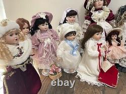 Lot of 14 porcelain doll collection, Collectible Dolls Rare Find Antique Vintage