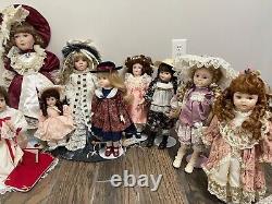 Lot of 14 porcelain doll collection, Collectible Dolls Rare Find Antique Vintage