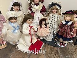 Lot of 14 porcelain doll collection, Collectible Dolls Rare Find Antique Vintage