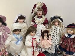 Lot of 14 porcelain doll collection, Collectible Dolls Rare Find Antique Vintage