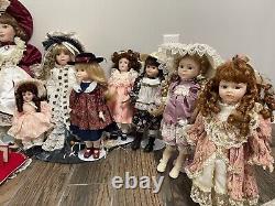 Lot of 14 porcelain doll collection, Collectible Dolls Rare Find Antique Vintage