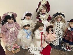 Lot of 14 porcelain doll collection, Collectible Dolls Rare Find Antique Vintage