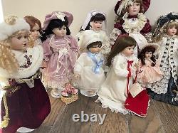 Lot of 14 porcelain doll collection, Collectible Dolls Rare Find Antique Vintage