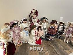 Lot of 14 porcelain doll collection, Collectible Dolls Rare Find Antique Vintage