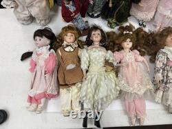 Lot of 17 Vintage Porcelain Dolls Victorian Bride Girls + Zapf Creation 18 Doll