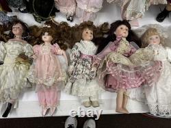 Lot of 17 Vintage Porcelain Dolls Victorian Bride Girls + Zapf Creation 18 Doll