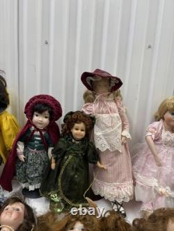 Lot of 17 Vintage Porcelain Dolls Victorian Bride Girls + Zapf Creation 18 Doll