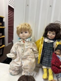 Lot of 17 Vintage Porcelain Dolls Victorian Bride Girls + Zapf Creation 18 Doll
