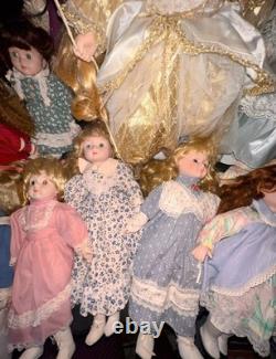Lot of 19 Vintage Porcelain Dolls-Various Sizes, Makers