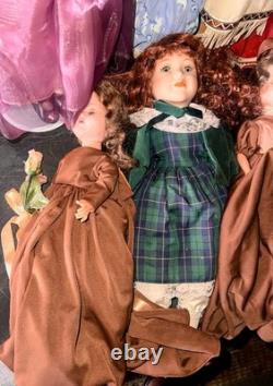 Lot of 19 Vintage Porcelain Dolls-Various Sizes, Makers