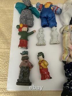 Lot of 19 Vintage Porcelain Head Clown Doll Figurines 7