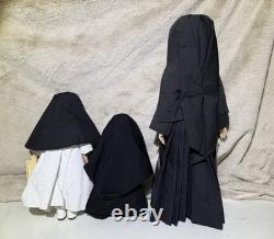 Lot of 3 Vintage Porcelain Nun Dolls Dynasty Doll Collection with COA Stand Rosary