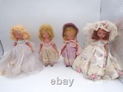Lot of 4 Vintage Storybook Nancy Ann Dolls Cinderella Sunday's Child Plus 2 More