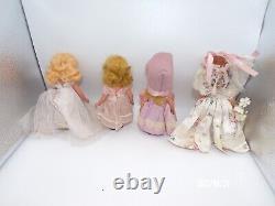 Lot of 4 Vintage Storybook Nancy Ann Dolls Cinderella Sunday's Child Plus 2 More