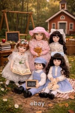 Lot of 5 Vintage Porcelain Dolls MYD 1988 + Cathay Collection Victorian Style