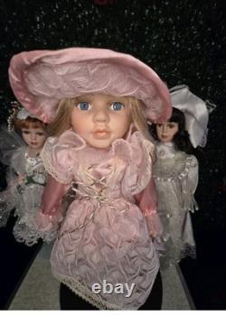 Lot of 5 Vintage Porcelain Dolls MYD 1988 + Cathay Collection Victorian Style