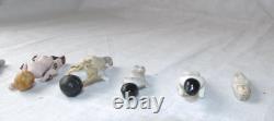 Lot of 6 Antique Miniature Bisque Dolls Unmarked German/Victorian Era