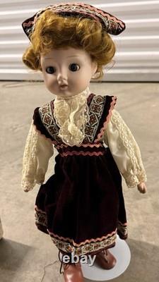 Lot of 7 Vintage 1980s-1990s Porcelain Collector Dolls New in Boxes with COA