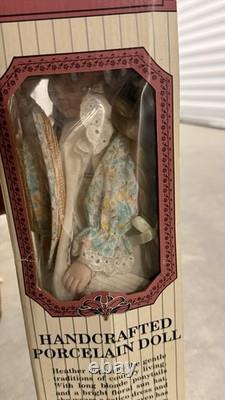 Lot of 7 Vintage 1980s-1990s Porcelain Collector Dolls New in Boxes with COA