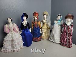 Lot of Six Vintage Russian Porcelain Cone Shaped Body Doll
