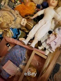 Lot of Vintage Dolls Madame Alexander, Porcelain, Vinyl, Cloth
