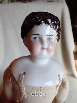 Lovely Antique China Head Doll 15 with Brush Strokes Around Face