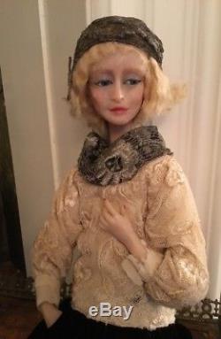 Lovely Vintage Edna Daly Hand Made Wax Edwardian Victorian Style Lady Doll