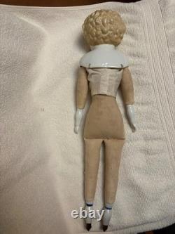 Lovely china doll 18 T unusual blonde bangs antique clothing china limbs