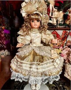 Maryse Nicole Goldie Vintage 1990 Full Body Porcelain Doll Victorian Christmas