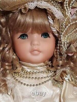 Maryse Nicole Goldie Vintage 1990 Full Body Porcelain Doll Victorian Christmas